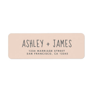 Étiquette Élégant Script Pastel Mariage rose Adresse de reto