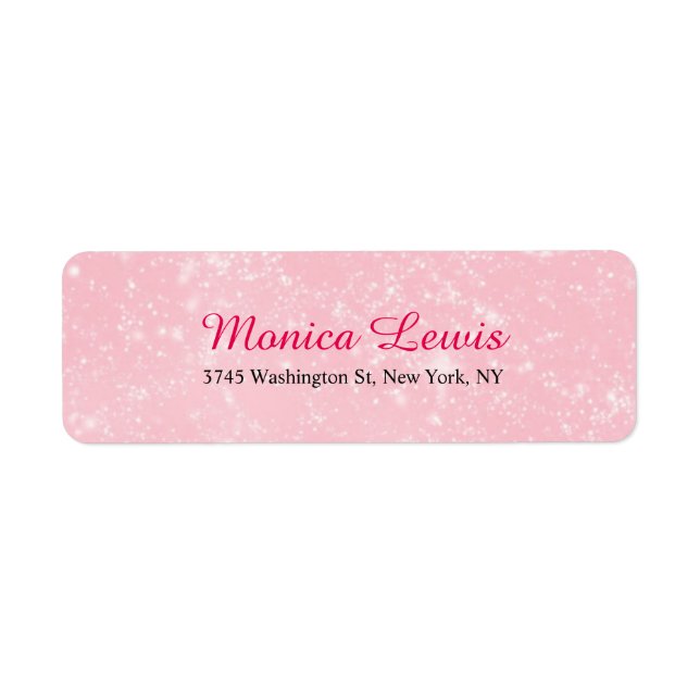 Étiquette Élégant Script Pink Minimaliste Feminine (Devant)