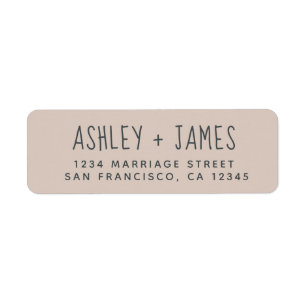 Étiquette Élégant Script Purple Mariage Adresse de retour
