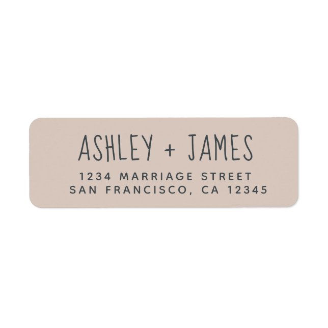 Étiquette Élégant Script Purple Mariage Adresse de retour (Devant)