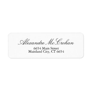 Étiquette Elegant Script Typography Return Address Label
