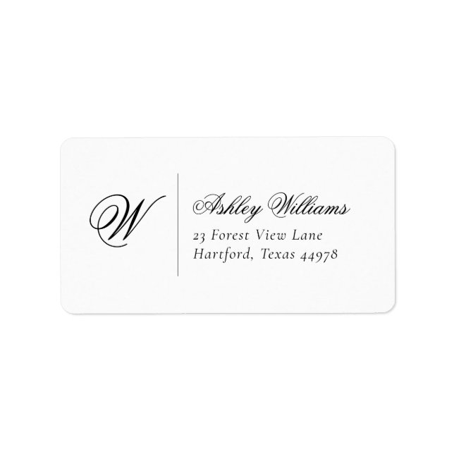 Étiquette Elegant Simple Initial Address Label (Devant)