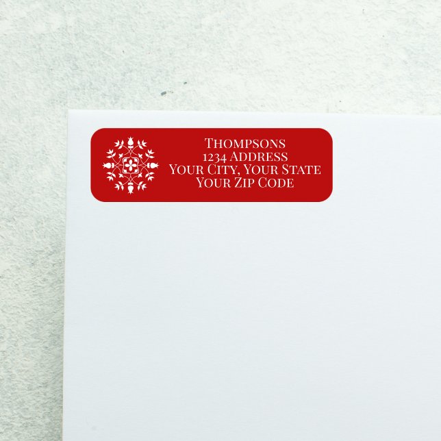 Étiquette Élégant Simples Snowflake Hiver Mailing (Créateur téléchargé)