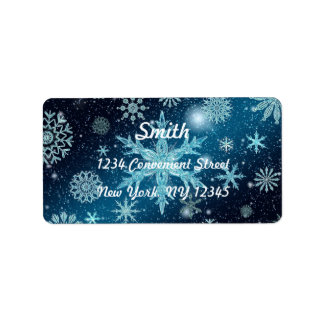 Étiquette Élégant Snowflakes Adresse de retour Label