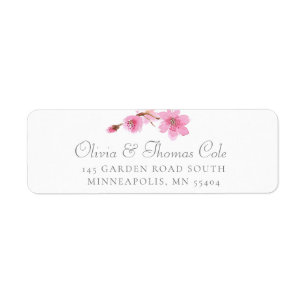 Étiquette Elegant Spring Cherry Blossom Pink Adresse de reto