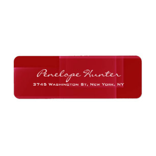 Étiquette Élégant stylé tendance rouge foncé écriture script
