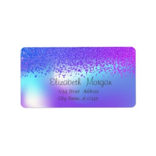 Étiquette Elegant Stylish Gold Diamonds Holographic
