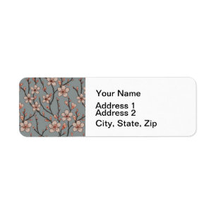 Étiquette Elegant Sweet Pink Flower Blossom Cherry Pattern