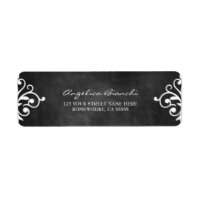 Élégant Swirls Chalkboard Adresse de retour Étique
