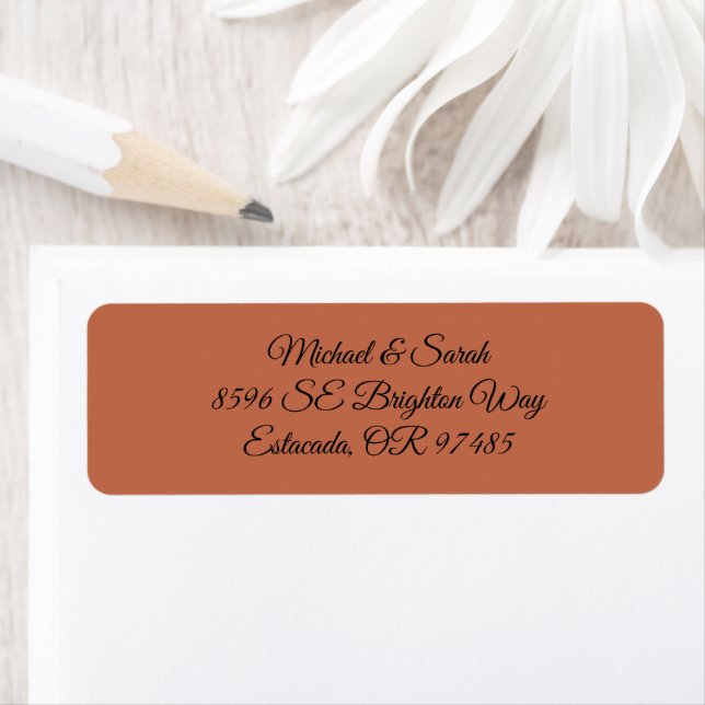 Étiquette Elegant Terracotta Clay Return Address (En situation)