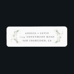 Étiquette Elégant Terrain Vert Aquarelle Adresse de retour<br><div class="desc">Avec une belle et délicate aquarelle verdure qui encadre votre adresse. Parfait pour toute occasion magnifique. Cela fait partie de ma collection "Earth Greenery".</div>