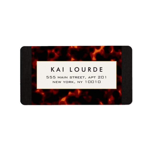 Étiquette Élégant Tortoiseshell (Devant)