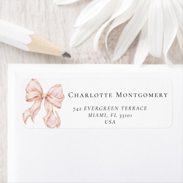 Étiquette Elegant, tying the Pink Bow  bridal shower (En situation)