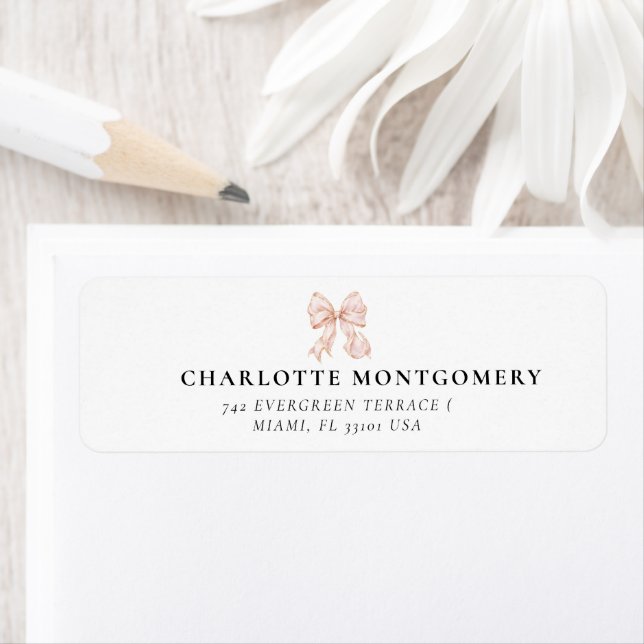 Étiquette Elegant, tying the Pink Bow  bridal shower (En situation)