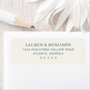 Étiquette Élégant Typographique Minimaliste Sarcelle
