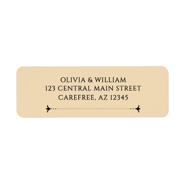 Étiquette Elegant Victorian Wedding Return Address Label (Devant)