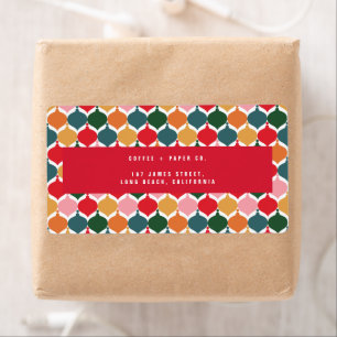 Étiquette Élégant vintage baubles rétro Noël