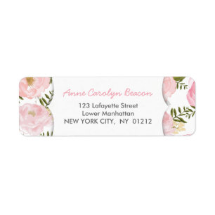 Étiquette Elegant Vintage Pink Roses