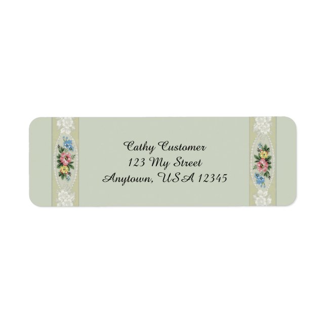 Étiquette Elegant Vintage Roses (Devant)