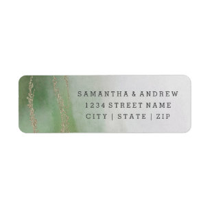 Étiquette Elegant Watercolor Foliage Wedding Return Address