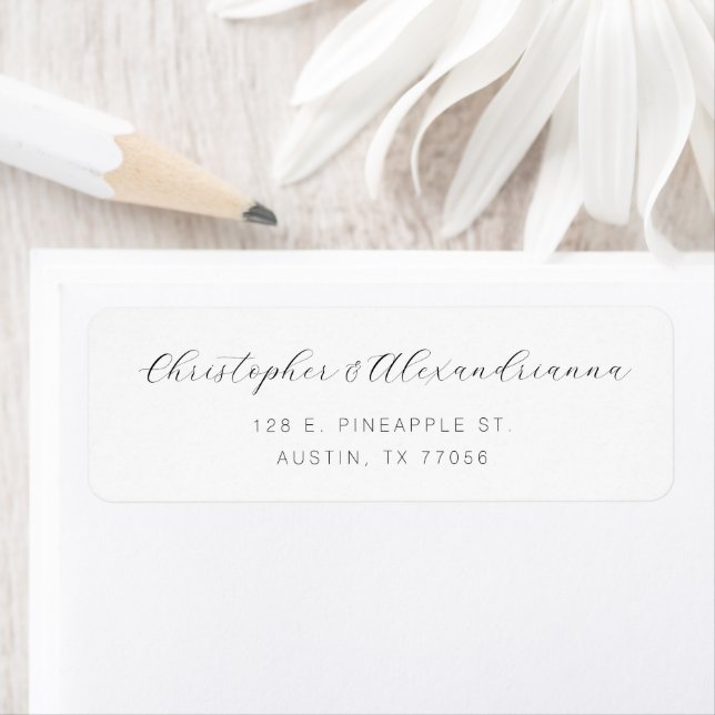 Étiquette Elegant Wedding Calligraphy Modern Couple Name (En situation)