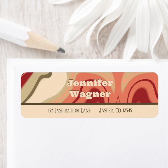 Étiquette Élégante Abstraite colorée Moderne Swirl Inspirivi (En situation)