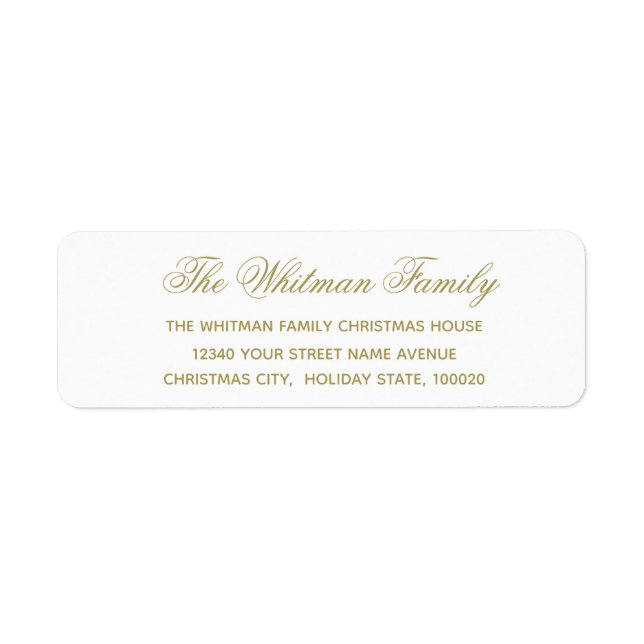 Étiquette Élégante adresse blanche (Devant)