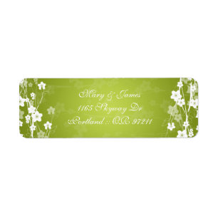 Étiquette Élégante Adresse de mariage Cerise Fleur de Lime V