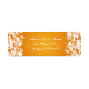 Étiquette Élégante Adresse De Mariage Éblouissant Étoiles Or