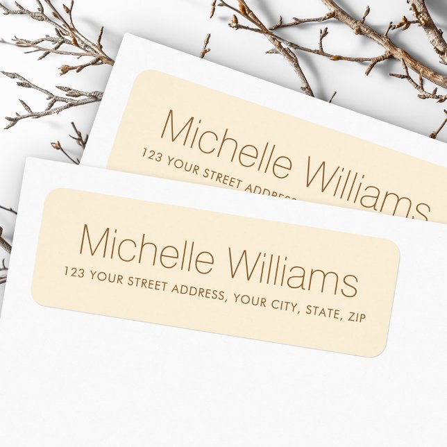 Étiquette Élégante adresse de retour de crème minimale moder (Elegant modern minimal cream return address label)