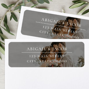 Étiquette Élégante adresse de retour de mariage photo modern