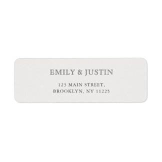 Étiquette Élégante Adresse Mariage Beige