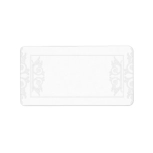 Étiquette Elégante adresse postale Mariage blanc/argent