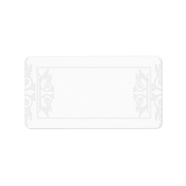 Étiquette Elégante adresse postale Mariage blanc/argent (Devant)