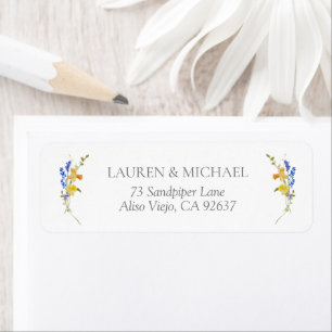 Étiquette Elégante aquarelle Floral Mariage Adresse de retou