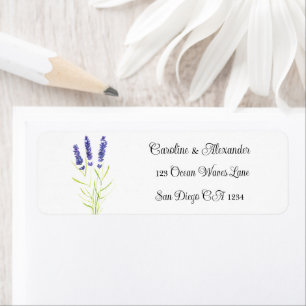 Étiquette Elégante Aquarelle Lavande Herbes Mariage Floral