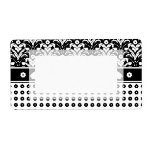 Étiquette Elégante Business Woman's Art Déco Damask Chic