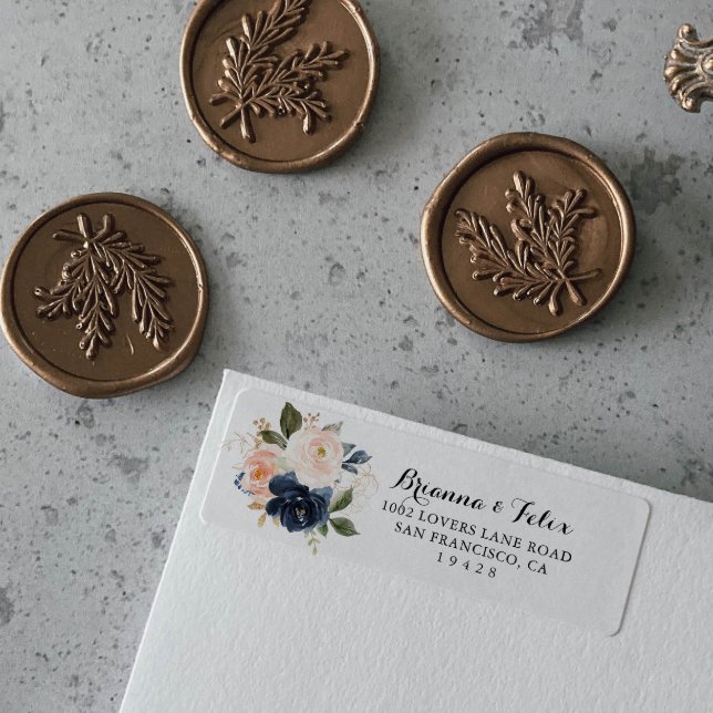 Étiquette Élégante calligraphie florale d'hiver Adresse de r (Créateur téléchargé)