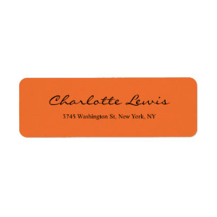 Étiquette Élégante calligraphie Plaque Orange Texte Lisible
