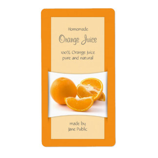 Étiquette Elégante confiture de jus d'orange