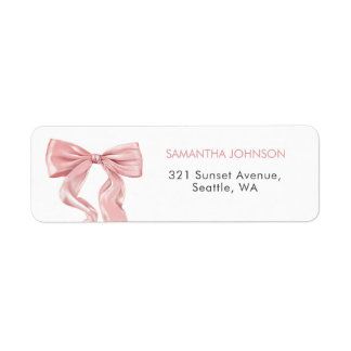 Étiquette Élégante Coquette Bow Rose Adresse