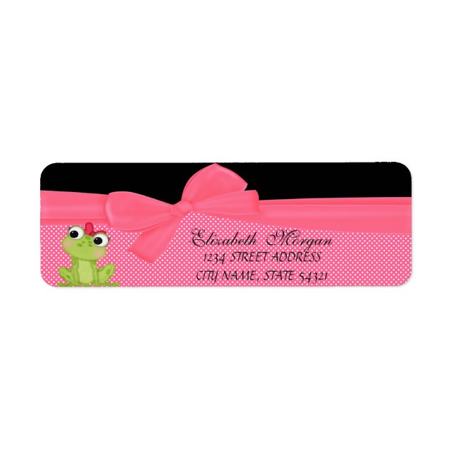 Étiquette élégante de grenouille drôle mignonne (Devant)