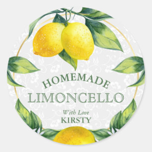 Étiquette élégante de limoncello au citron à l'aqu