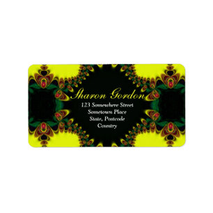 Étiquette Elégante dentelle numérique : Vert Jaune