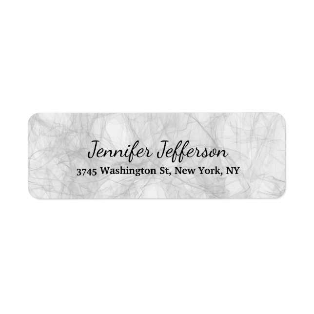 Étiquette Élégante écriture moderne manuscrite gris clair (Devant)