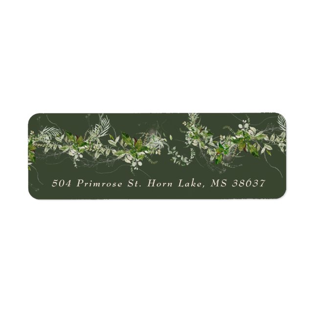 Étiquette Élégante enveloppe de mariage verte eucalyptus (Devant)
