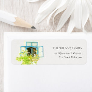 Étiquette Elégante Fenêtre Floral Vine Nous avons Déménagé l