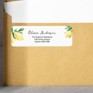 Étiquette Élégante Fête des mariées de citrons Adresse de re