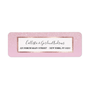 Étiquette Elégante fille Dusty Rose Rose Parties scintillant
