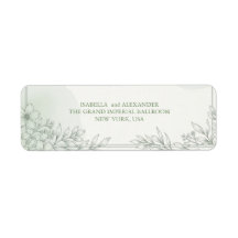 Élégante Ligne de Feuille Art Mariage Adresse de R